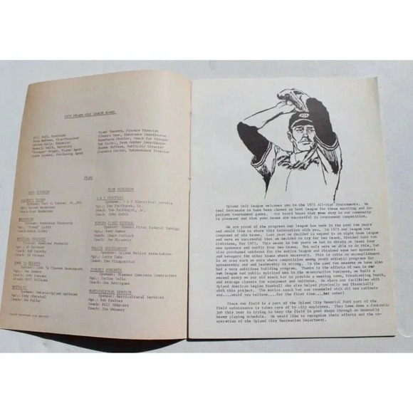 VTG 1975 Upland Colts Baseball ALL STAR GAME Souvenir Magazine MLB - Picture 2 of 5